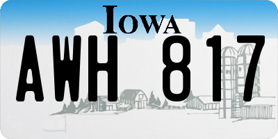 IA license plate AWH817