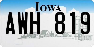 IA license plate AWH819