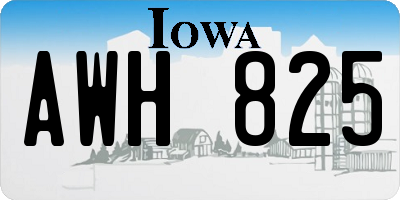 IA license plate AWH825