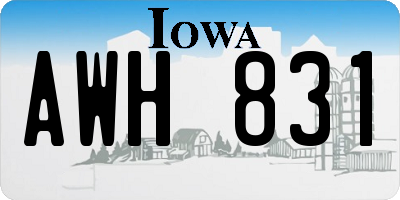 IA license plate AWH831