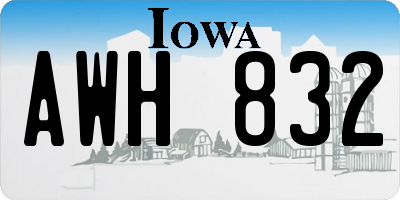 IA license plate AWH832