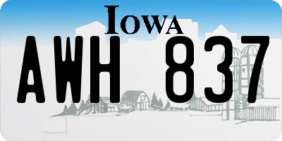 IA license plate AWH837