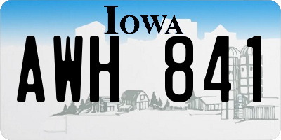 IA license plate AWH841