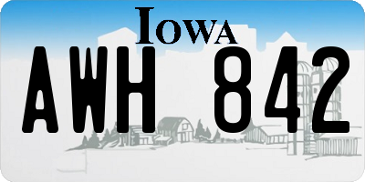 IA license plate AWH842