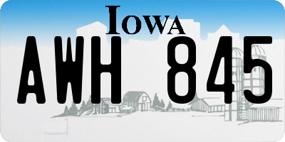 IA license plate AWH845