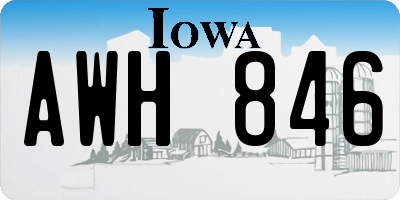 IA license plate AWH846