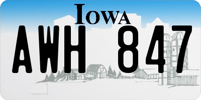 IA license plate AWH847
