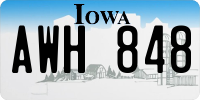 IA license plate AWH848