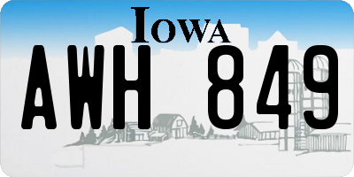 IA license plate AWH849