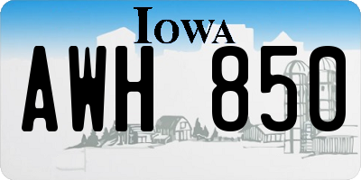 IA license plate AWH850
