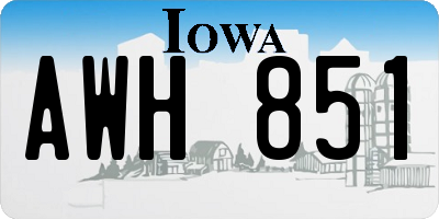 IA license plate AWH851