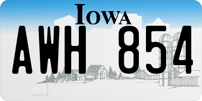 IA license plate AWH854