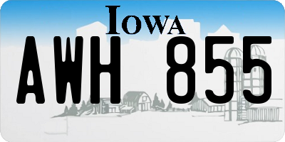 IA license plate AWH855