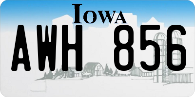 IA license plate AWH856
