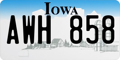 IA license plate AWH858