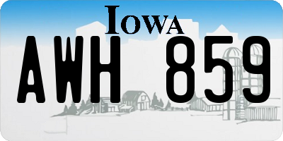 IA license plate AWH859