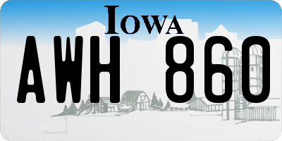 IA license plate AWH860