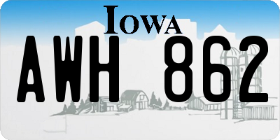 IA license plate AWH862