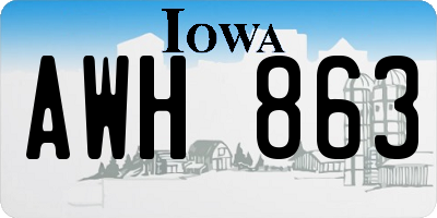 IA license plate AWH863