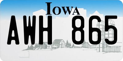 IA license plate AWH865