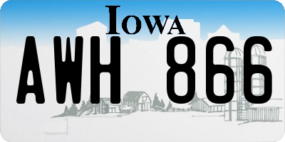 IA license plate AWH866