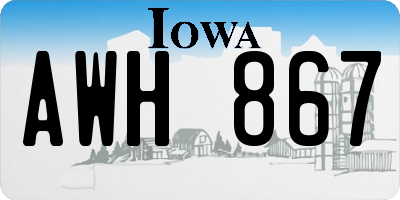 IA license plate AWH867
