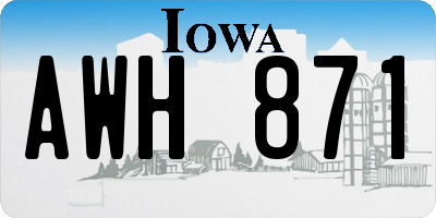 IA license plate AWH871