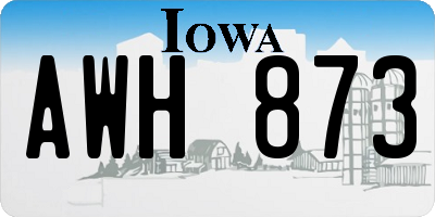 IA license plate AWH873