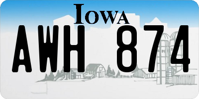 IA license plate AWH874
