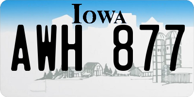IA license plate AWH877