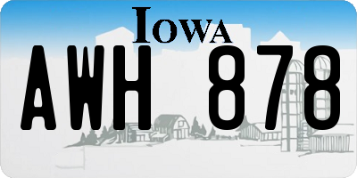 IA license plate AWH878