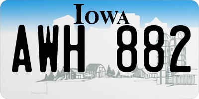 IA license plate AWH882