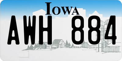 IA license plate AWH884