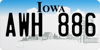 IA license plate AWH886