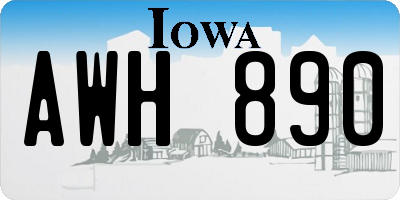 IA license plate AWH890