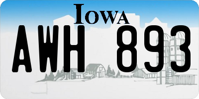 IA license plate AWH893