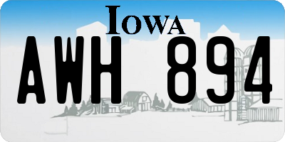 IA license plate AWH894