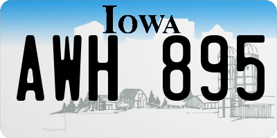 IA license plate AWH895