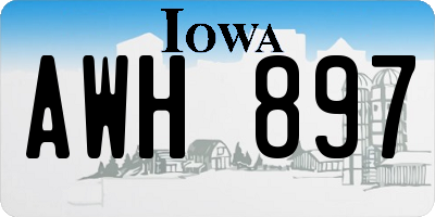 IA license plate AWH897