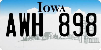 IA license plate AWH898