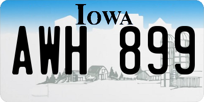 IA license plate AWH899