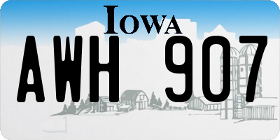 IA license plate AWH907