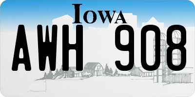 IA license plate AWH908