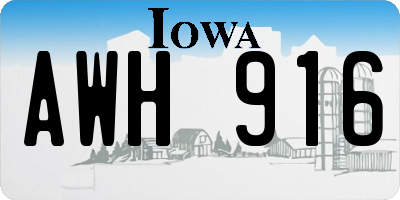 IA license plate AWH916