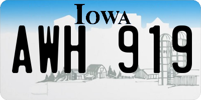 IA license plate AWH919