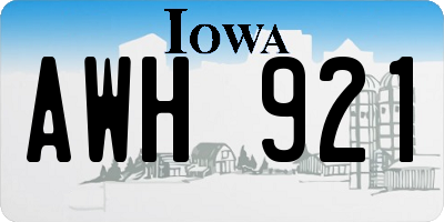 IA license plate AWH921