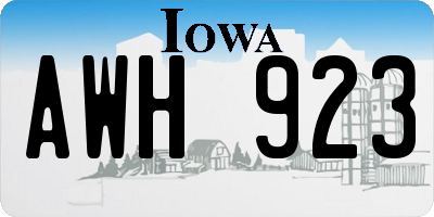 IA license plate AWH923