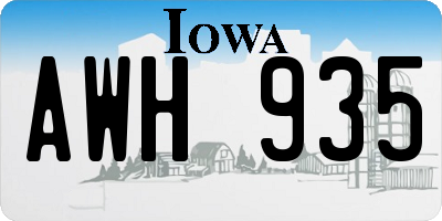 IA license plate AWH935