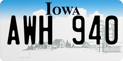IA license plate AWH940