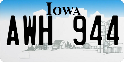 IA license plate AWH944